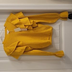 Pointelle Ruffle Sweater by Rachel Parcell XS